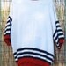 80s Vintage Alicia Cardigan Knit Sweater / July 4th / Sailboat / Red White Blue / Beach / 3X Large