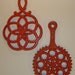 Vintage Trivet Set of 2 fun orange trivet By Sexton
