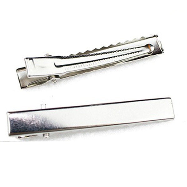 50PCS 58x 8mm, Silver flat LARGE metal hair alligator clip with teeth,Hair Accessory Supplies Wholesale