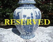 RESERVED FOR TIFF -- Vintage Blue and White Porcelain Canister