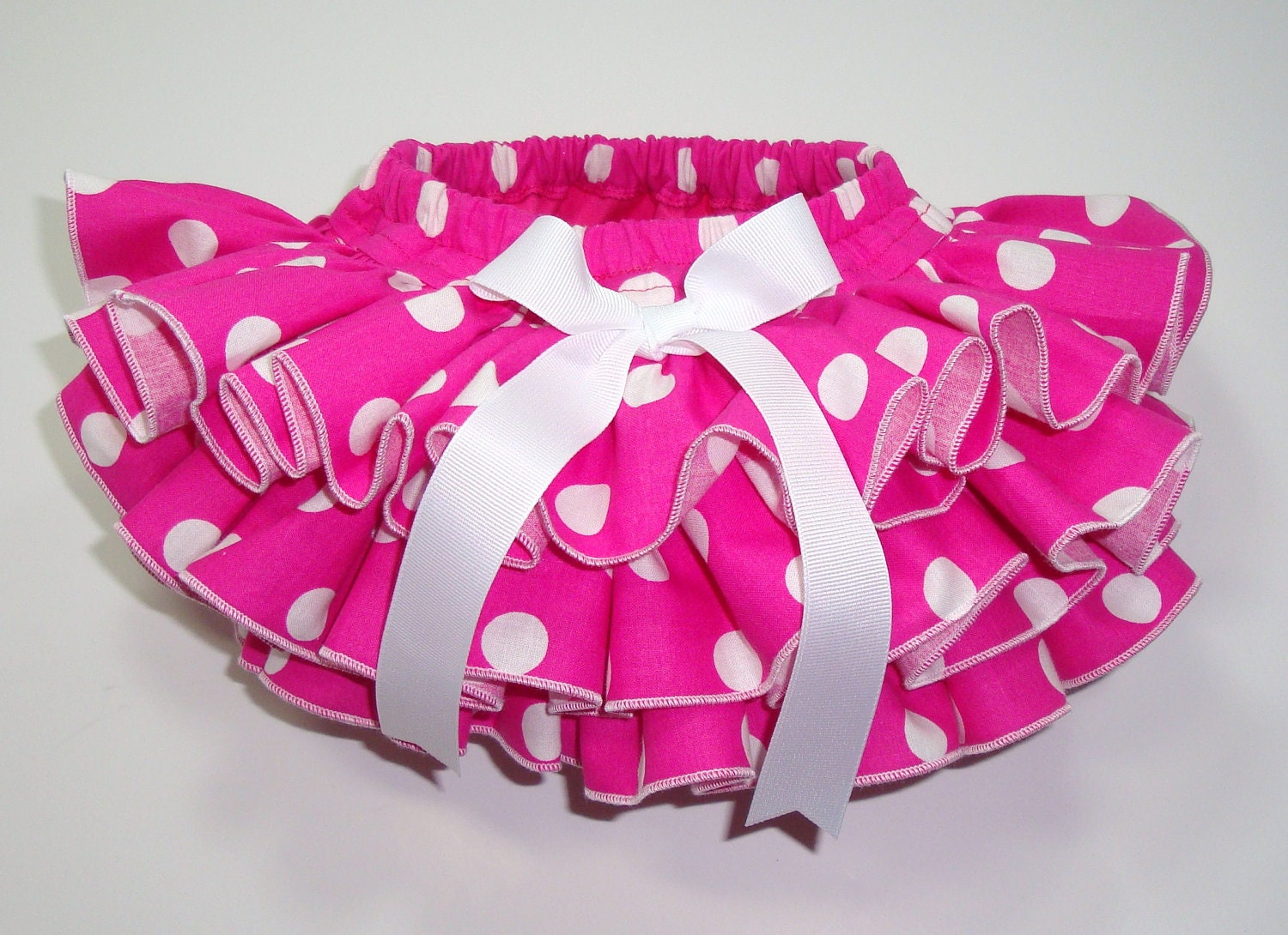 Little MISS LULU Hot Pink Polka Dot Newborn Infant Toddlers Ruffle Bloomers Diaper Cover by Bloomin Cuties