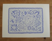 SALE - Large: A4 sized - Purple paper cut art