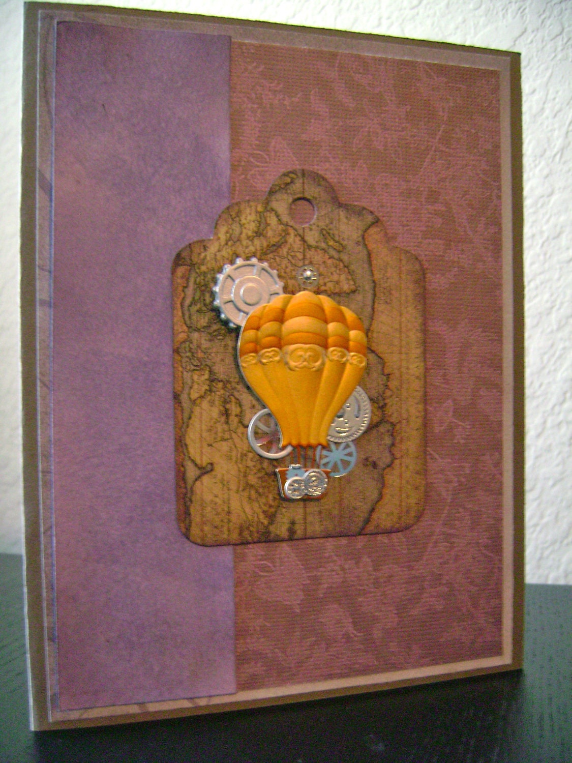 Lavender Steampunk Adventure Birthday Card
