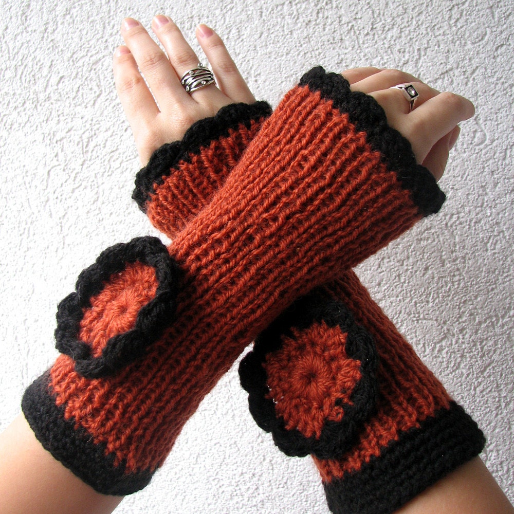 Fingerless Gloves Mittens - Hand knit, Gift for her - AlbadoFashion