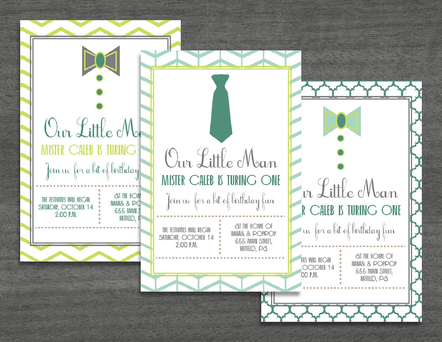 Little Man Bow-Tie Birthday Invitation