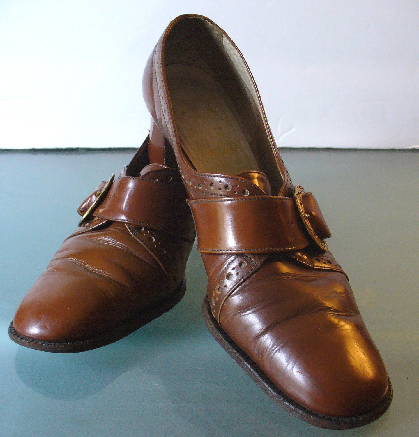 ... Made in Florence Italy Medici Monk Strap Ladies Shoes Size 8.5N