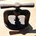Small Cast Iron Antique Hand Crank Press