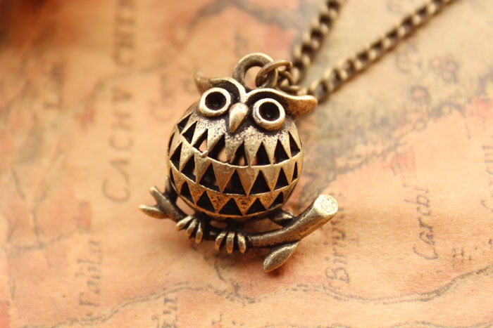 owl necklace,hollow out super lovely owl pendant,owl necklace---N025