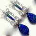 Earrings womens jewelry dragonfly ultra-long blue green lamp glass dramatic dangle gardeners nature TAGT tenX