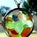 Genuine sea glass shadow box locket
