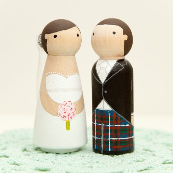 Custom Hand Made Wood Wedding Cake Toppers