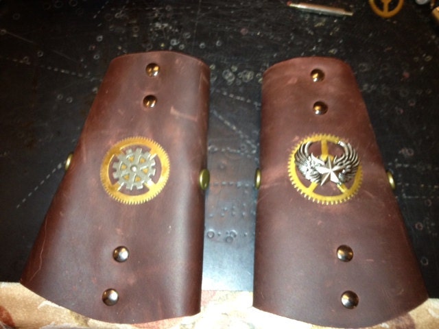 Steampunk Leather Cuffs - charliestayton