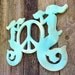 Two MERMAIDS and a PEACE Sign Cut-out Wooden Silhouette-Large SIGN