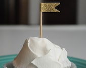 Gold Glitter Cupcake flag toppers - As seen on Celebrations.com