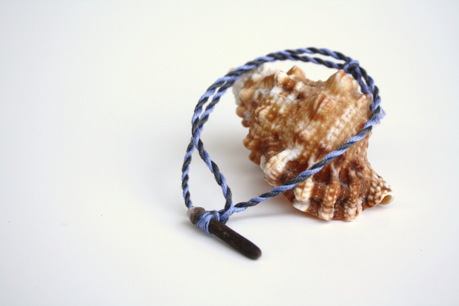Sea Urchin Friendship Bracelet - Periwinkle Blue and Dark Grey - Hurricane