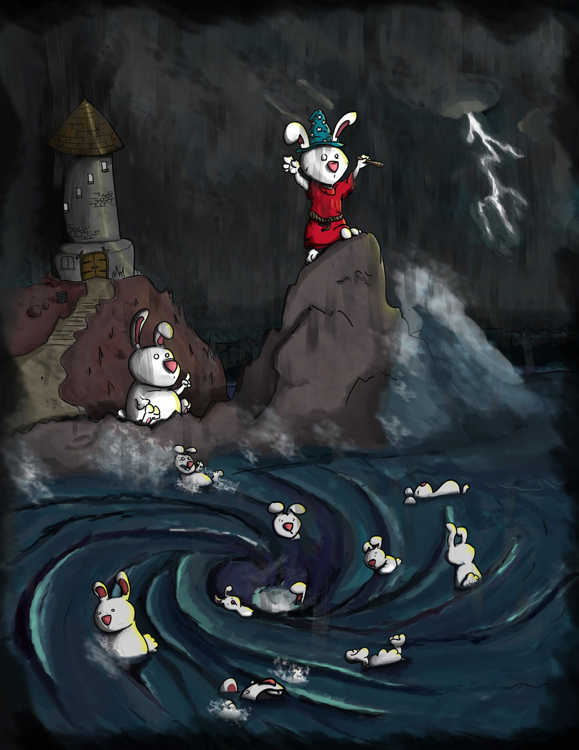 Bunny Maelstrom Fantasy Print