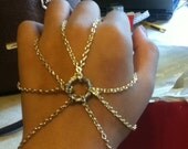 Indie hippy hand chain harness ring and bracelet unique