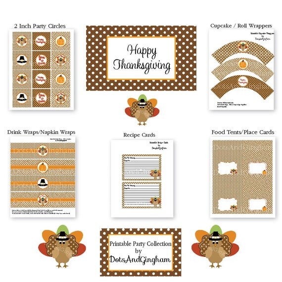 Printable Thanksgiving Party Set-Thanksgiving Kids Table-Thanksgiving Party Printable-Turkey Party-Kids Table Thanksgiving Printable Party Il_570xn