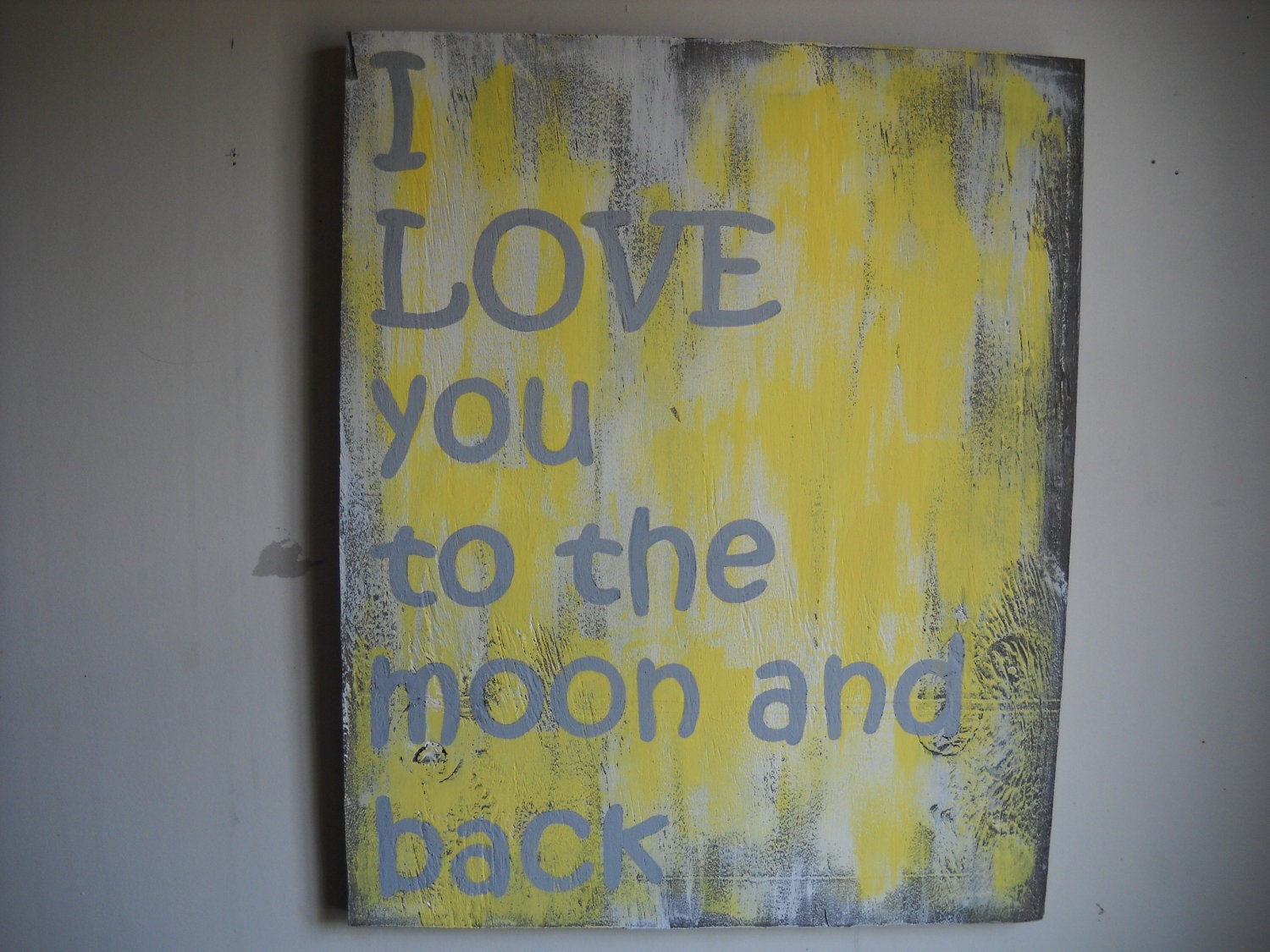 I love you to the moon and back shabby chic cottage chic subway style sign