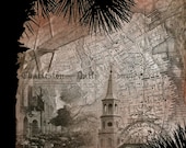 Charleston, South Carolina "Silhouette" digital illustration 8" x 10" print (vertical layout)- FREE SHIPPING