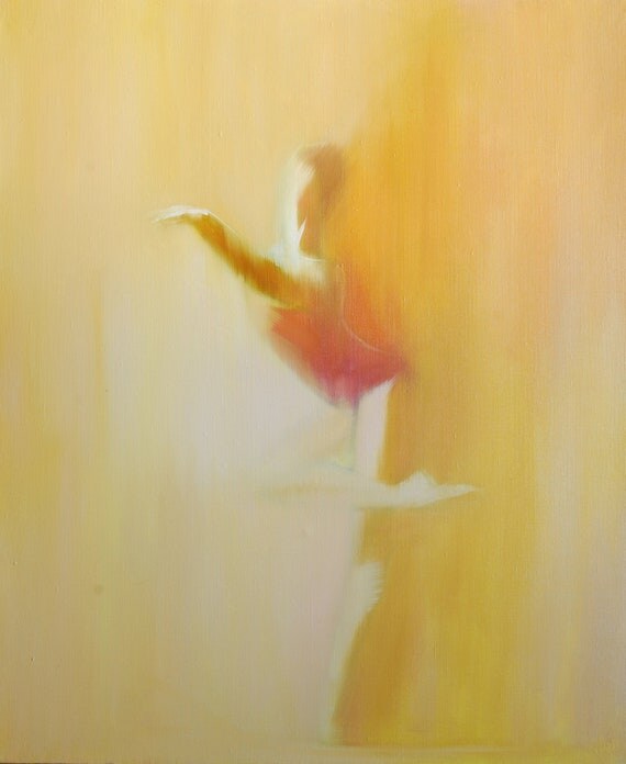 Big Abstract Ballet - Ballerina Canvas Oil Painting by Yuri Pysar