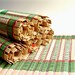 Vintage Seagrass Placemats, Bamboo Dinner Mats, Woven Placemats, Reversible Green Red Placemats, Christmas Placemats, Holiday Placemats