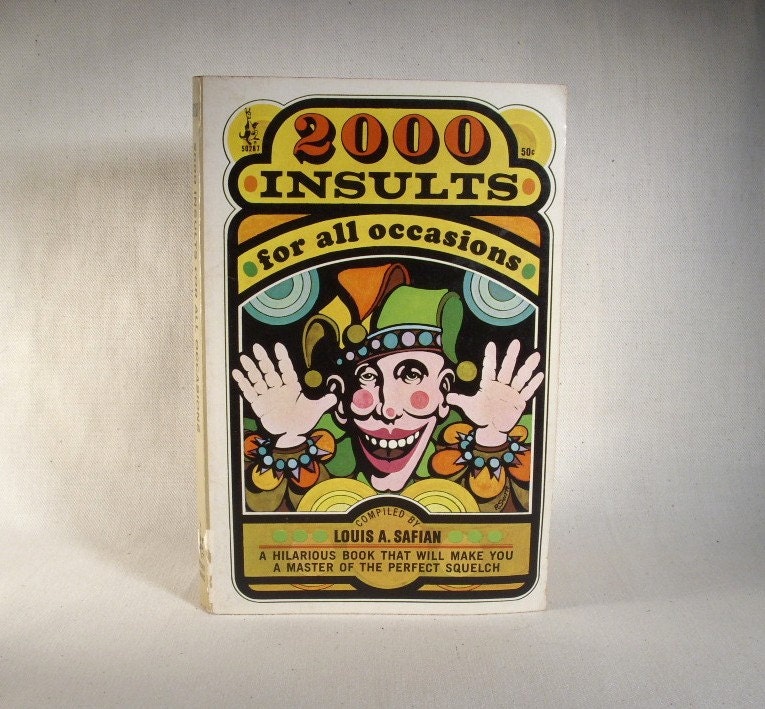 Vintage 1960's book - 2000 Insults For All Occasions - Vintage Insult Book - 1960s Joke Book