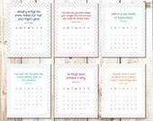 INSTANT DOWNLOAD Printable Calendar 2013, Inspirational quotes calendars, quote art print, month year, chevron, digital DIY