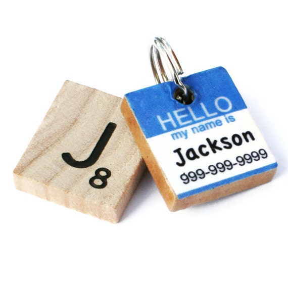 HELLO My Name Is - Classic Scrabble Dog ID Tag