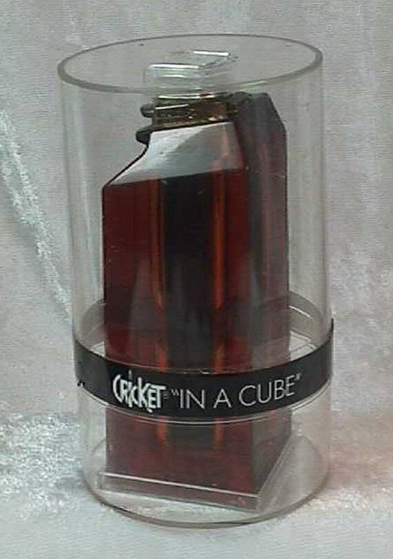 Vintage 1970's Gillette Crickett Lighter Lucite Cube by Tomwit