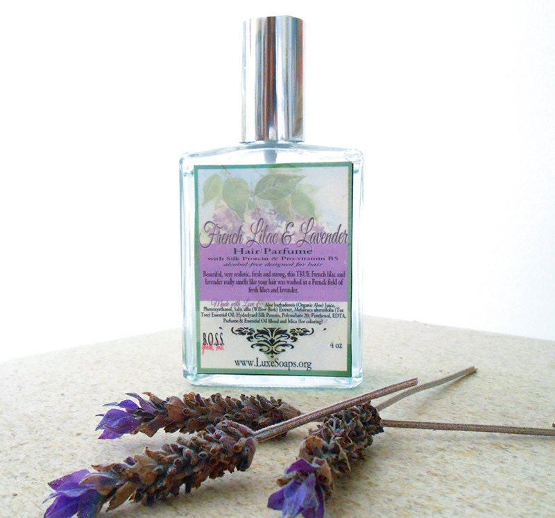 French Lilac and Lavender Hair Perfume with Silk Protein and Pro - Vitamin B5 - 4 oz