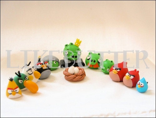 3D Fondant Angry Buddies Cake/Cupcake Toppers