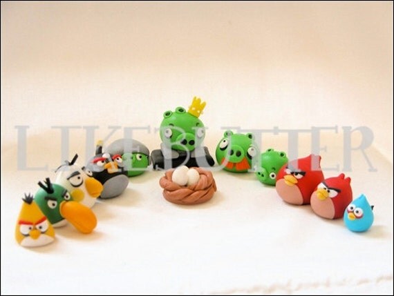 3D Fondant Angry Buddies Cake/Cupcake Toppers Il_570xn