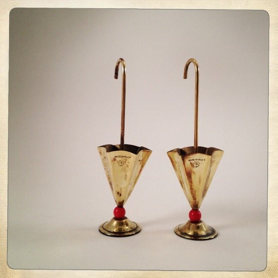 Items similar to vintage toothpick holder brass umbrella made in Italy