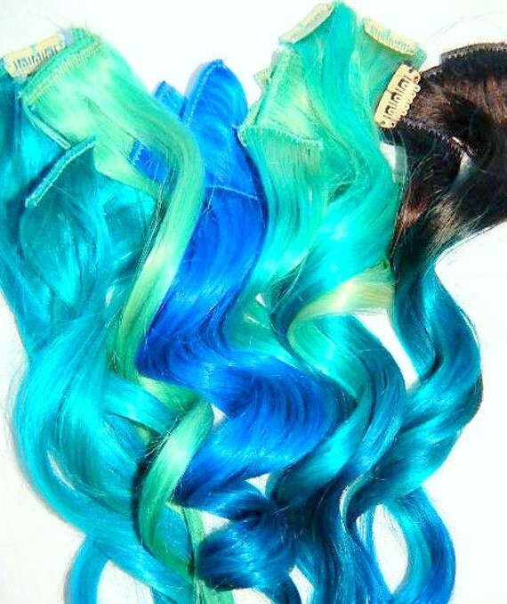 blue hair extensions human hair