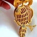 Razza Owl Pendant in Goldtone and Ivory