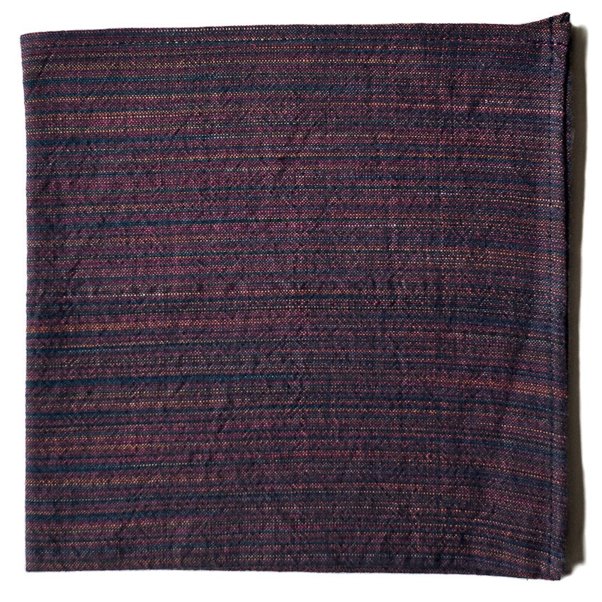 Magenta Multicolor Stripes Pocket Square