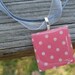 Pink with Tan Dots Pendant Necklace