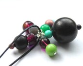 Wooden Bead Cluster Necklace in Rosemary and Thyme
