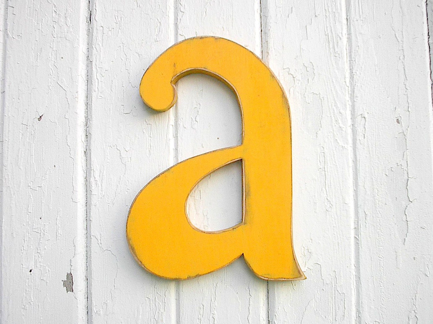 Alphabet letter a, nursery shabby chic wood signs kids wall art decor - LettersofWood
