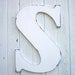 Wedding decor Letter S 24 inch White Guestbook Alternative White Shabby chic Wall