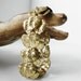 Vintage Antique Gold Dimensional Leaf Bracelet Made From Stamped Metal Costume Jewelry