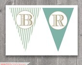 Printable Mint Green, Gold & Yellow Bridal Shower Banner