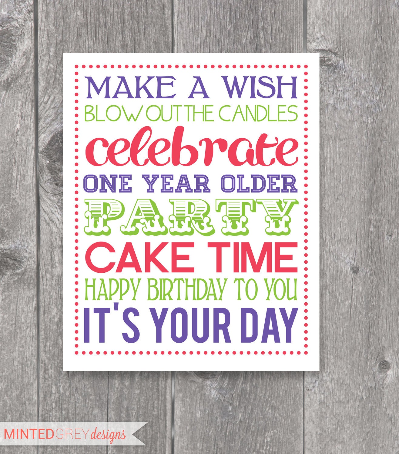 Printable Birthday Party Subway Art