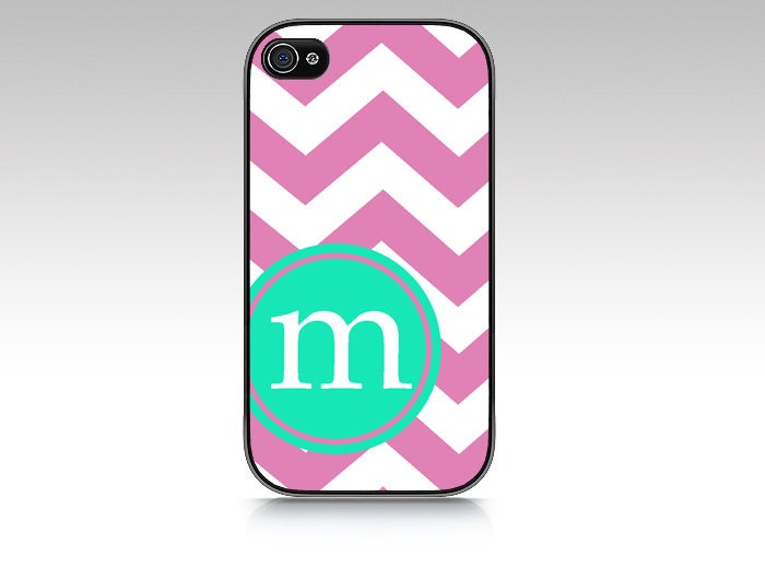 Retro Monogrammed Chevron Personalized iPhone 5 Case, iPhone Cover
