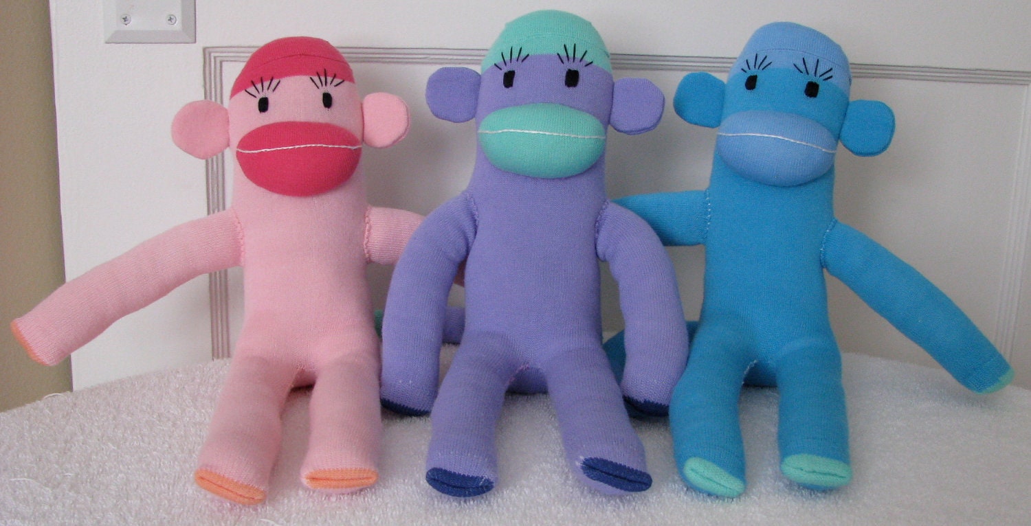 Solid Pastel Sock Monkeys