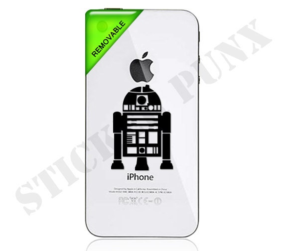 Star Wars iPhone Decal x 3 - R2D2 iPhone 5 4 4s 3 Removable Sticker