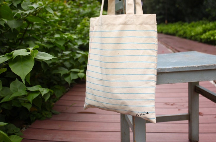Lined Paper Cotton Tote Bag