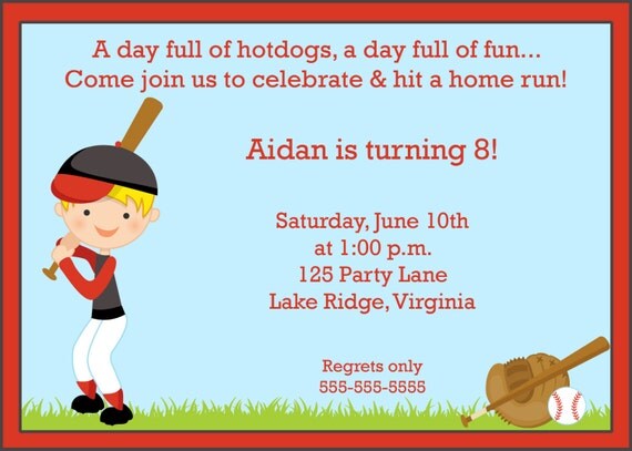 Printable Bat Boy Baseball Birthday Invitation Il_570xn