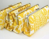 Set of 4 - 8 inch XL Bridesmaids Clutches -- Yellow